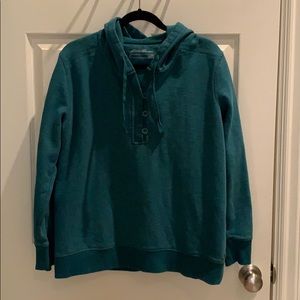 Eddie Bauer Women Sweatshirt Hoodie Xl Teal Henley